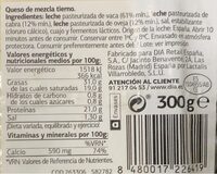 Queso tierno - Nutrition facts - es