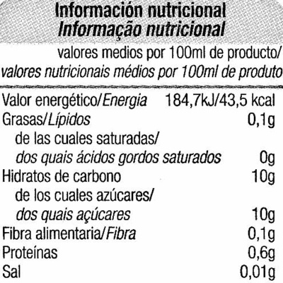 Zumo de naranja - Nutrition facts - es