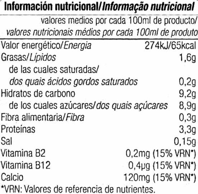 Bebida de soja sabor vainilla - Nutrition facts - es