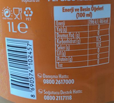 Tropicana Suc de portocale, cu pulpa - Nutrition facts