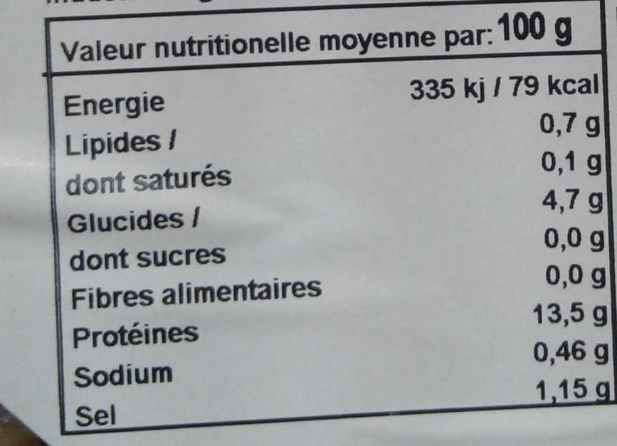 Coques The Taste of Excellence - Nutrition facts - fr