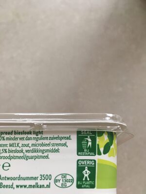 Zuivelspread Bieslook Light - Recycling instructions and/or packaging information