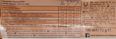 Lody z wanilią z Madagaskaru w białej czekoladzie (28%) z migdałami (5%) - Nutrition facts - pl