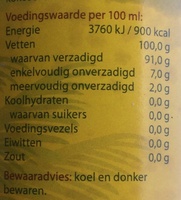 Kokosolie Extra Virgin - Nutrition facts - nl