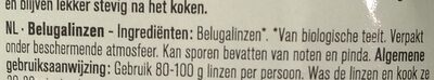 Beluga linzen - Ingredients - nl