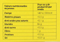 Maizena Fleur de Maïs Sans Gluten Format Familial - Nutrition facts - fr