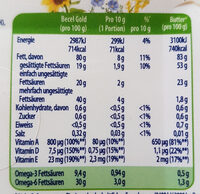 Gold mit feinem Buttergeschmack Mit Sonnenblumen-, Raps- und Leinöl Margarine 80% - Nutrition facts - de