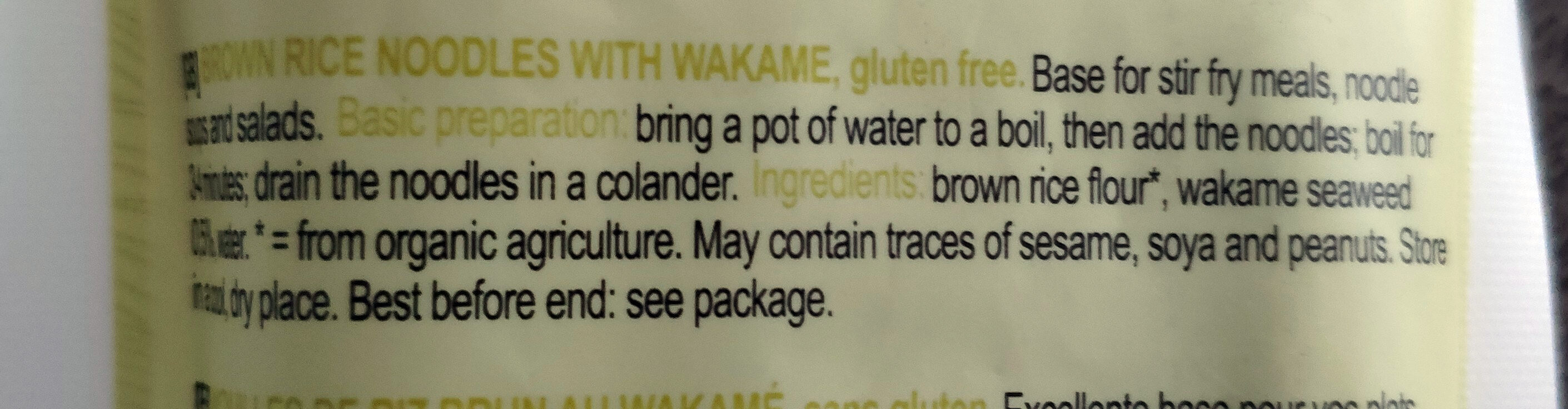 Nouilles de riz brun au wakame sans gluten - Ingredients - en