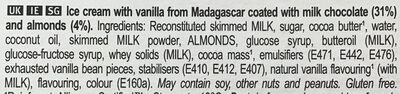 MAGNUM Glace Bâtonnet Mini Amande 6x55ml - Ingredients - en