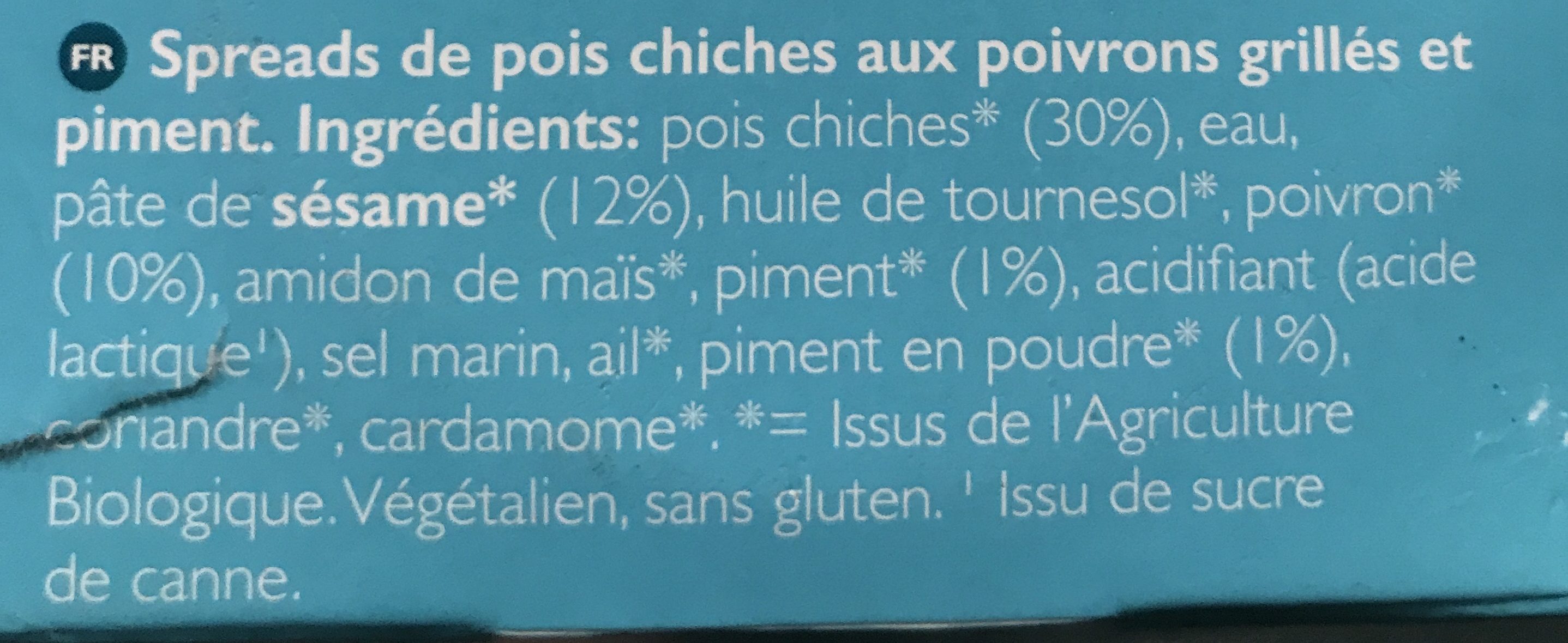 Hummus pimenté - Ingredients - fr