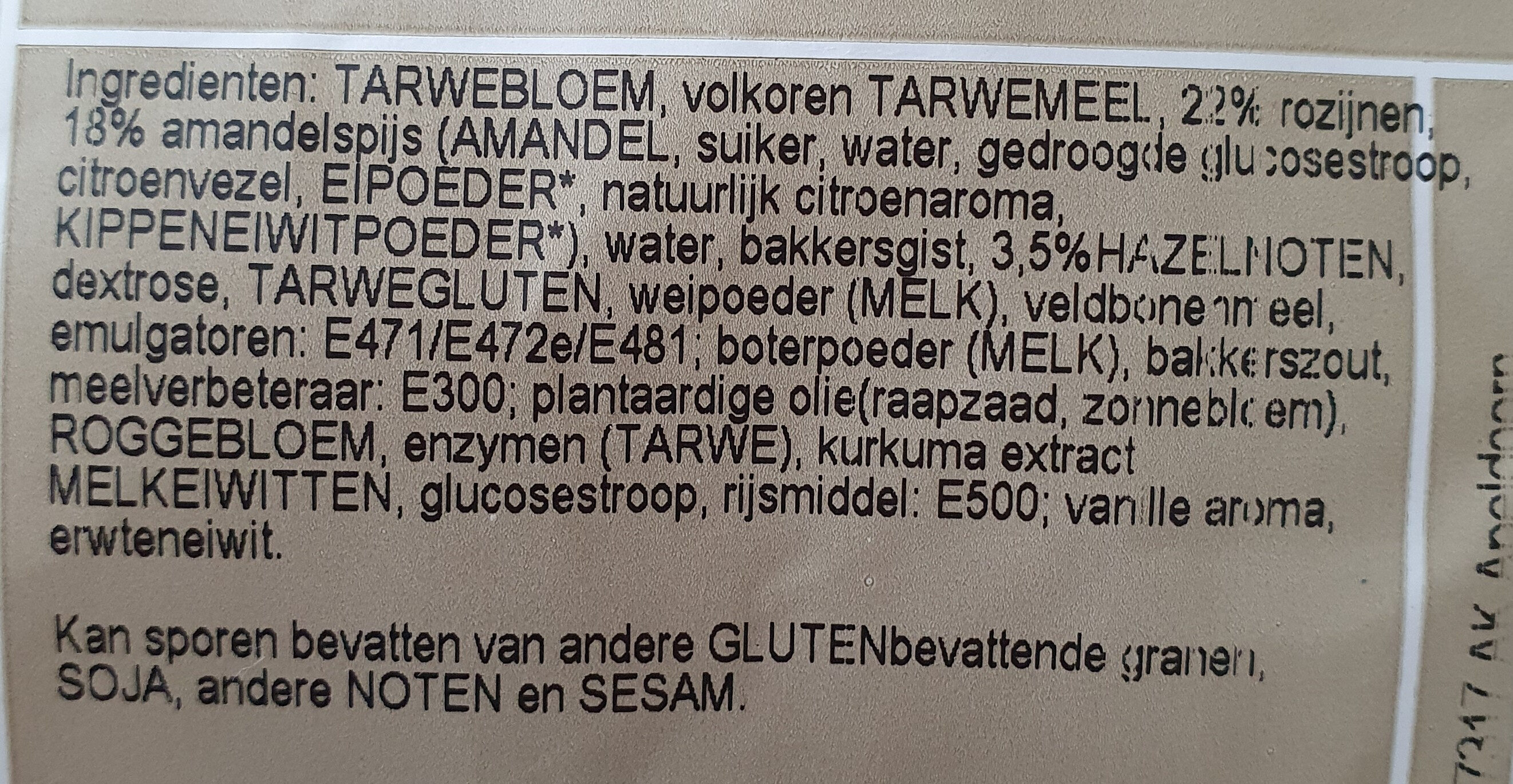 Rozijnenpof met spijs - Ingredients - nl
