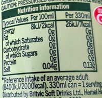 7up Free - Nutrition facts - en