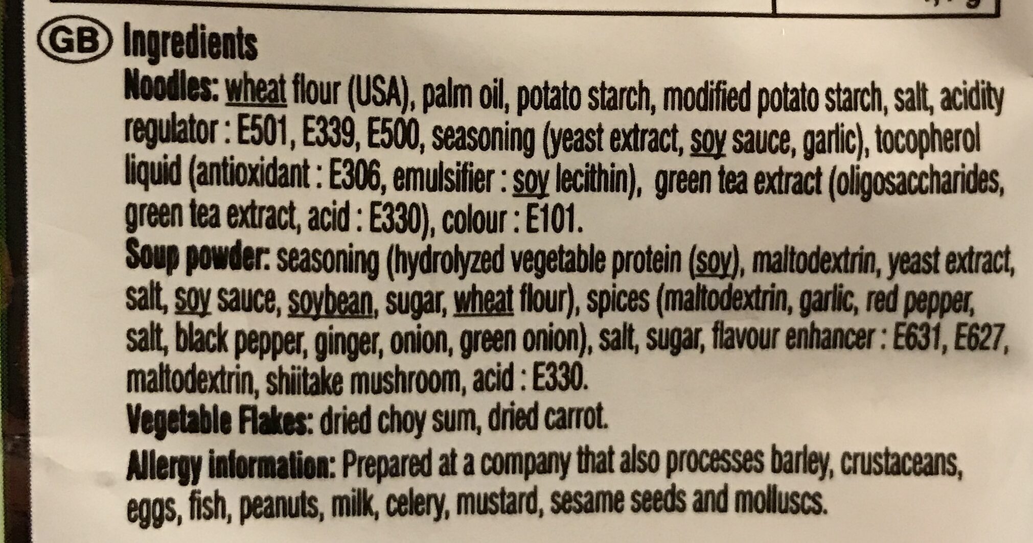 SOON VEGGIE RAMYUN NOODLE SOUP - Ingredients - en
