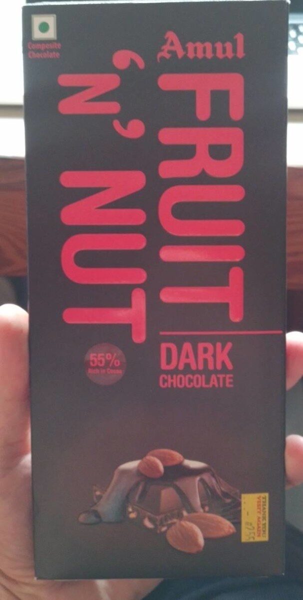 FRUIT N' NUT Dark Chocolate - Amul - 150g