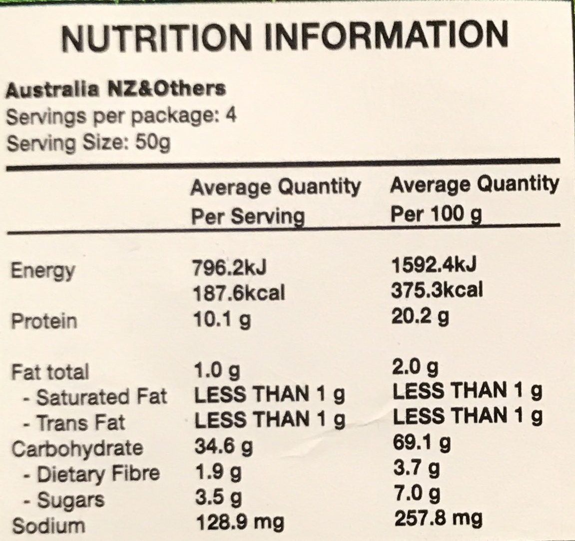 Pâte Chow Mein - Nutrition facts - fr