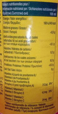 Pago Ace - Orange - Carotte - Citron - Nutrition facts - fr