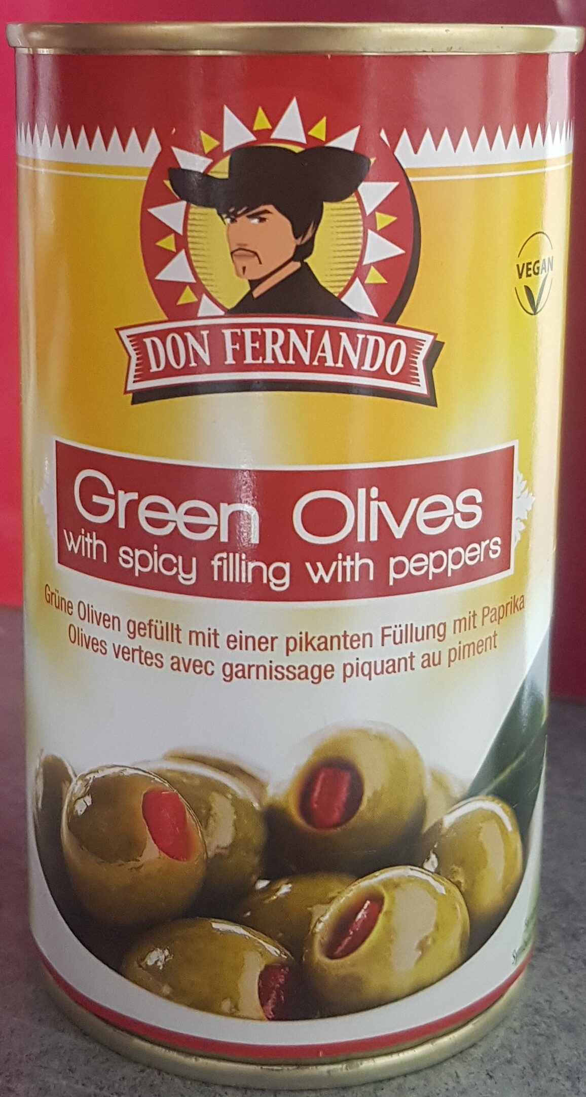 Green Olives Stuffed With Hot Pepper Paste 350g Tin - Product - fr