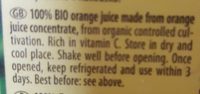 Pfanner Bio Orange 100% 1LTR - Ingredients - fr