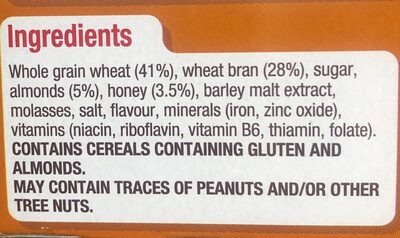 All bran honey almond - Ingredients - en
