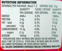 Shapes Cheese & Bacon - Nutrition facts - en