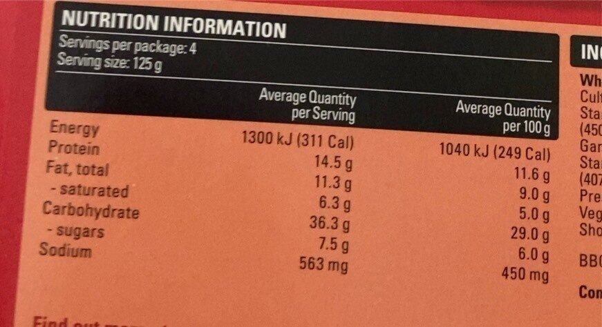 BBQ Meatlovers Family Pizza - Nutrition facts - en