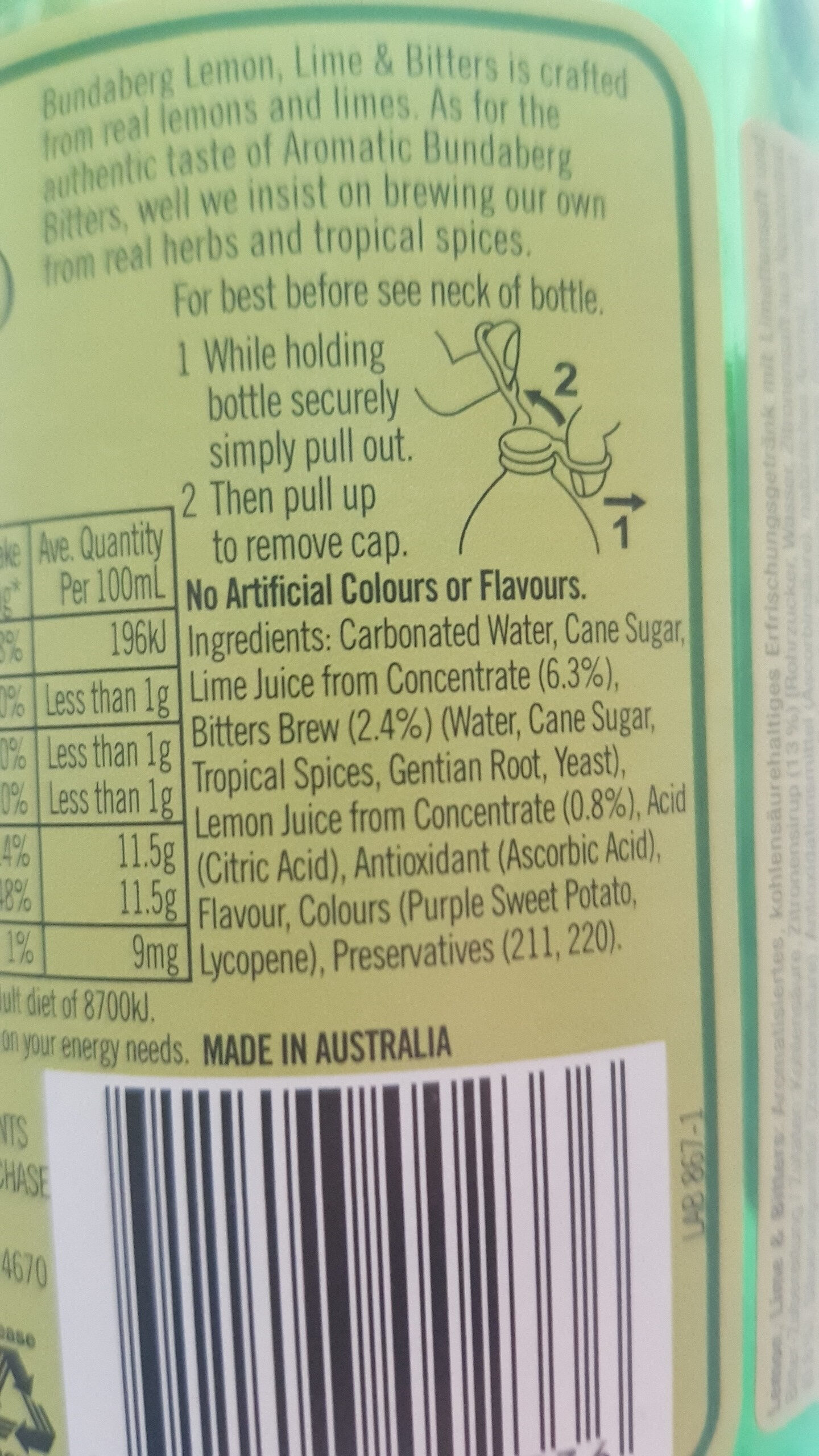 Lemon, lime & Bitter - Ingredients - en