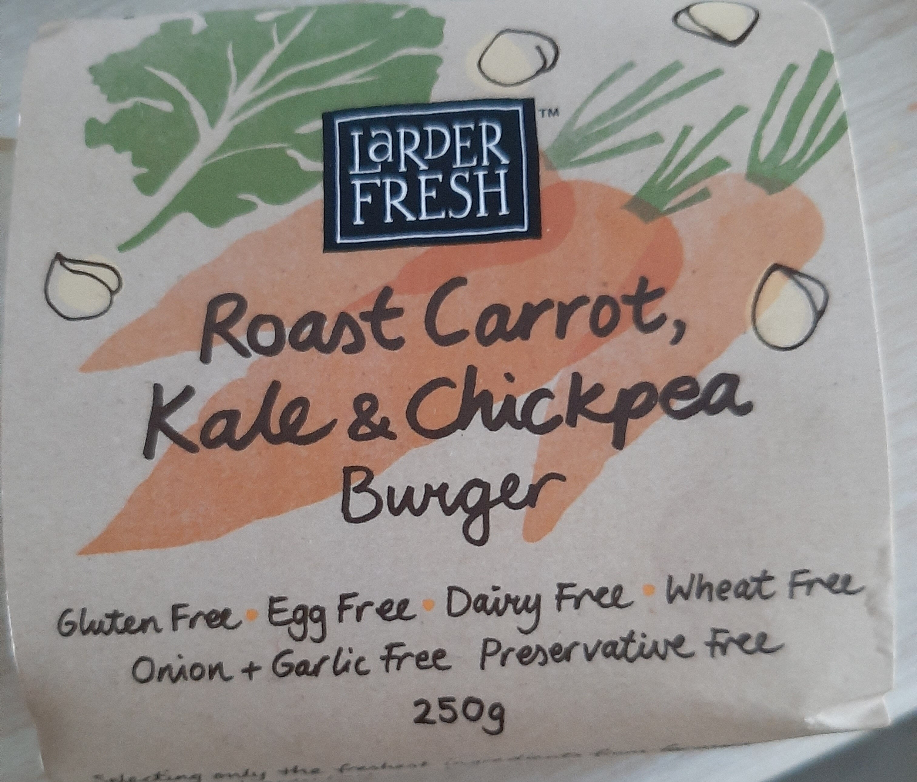 roast carrot, kale and chickpea burger - Product - en