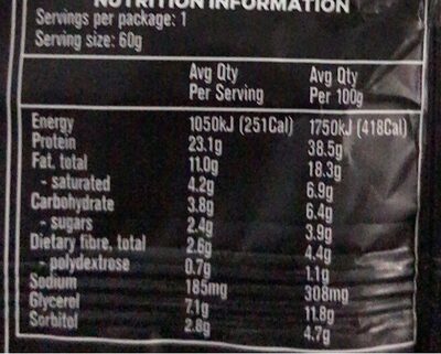 Musashi Deluxe Protein Bar - Nutrition facts - en