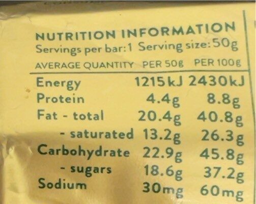 Coconut slab - Nutrition facts - en