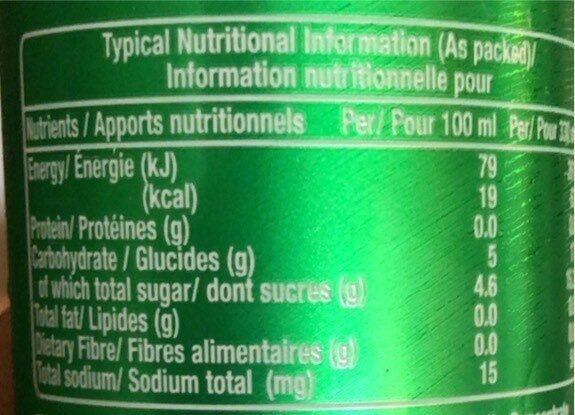 Seven up - Nutrition facts - fr