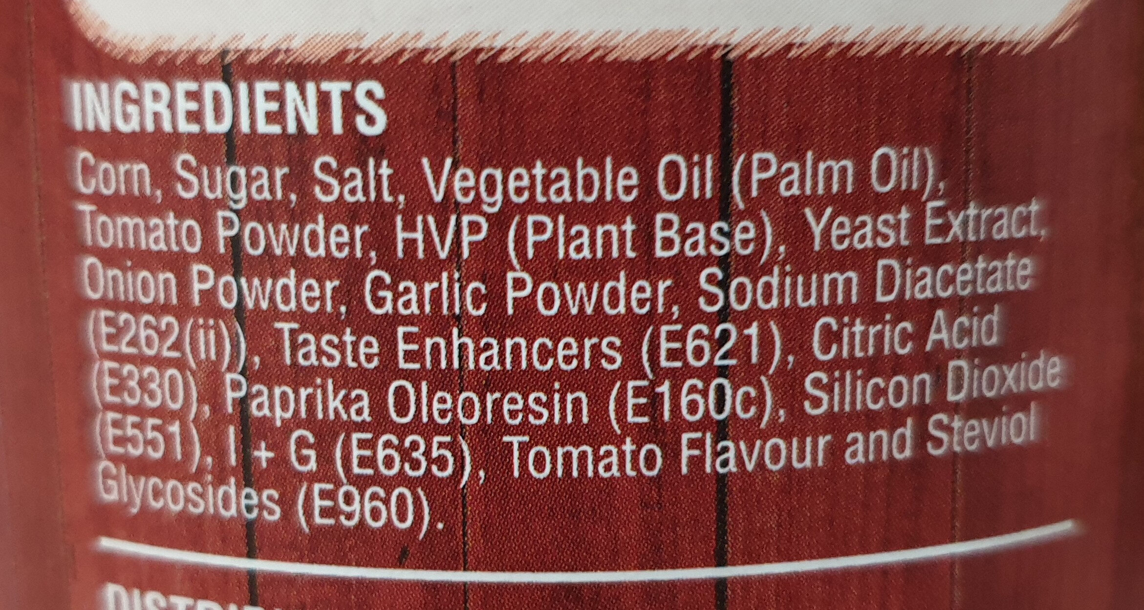 Tomato gourmet popcorn - Ingredients - en