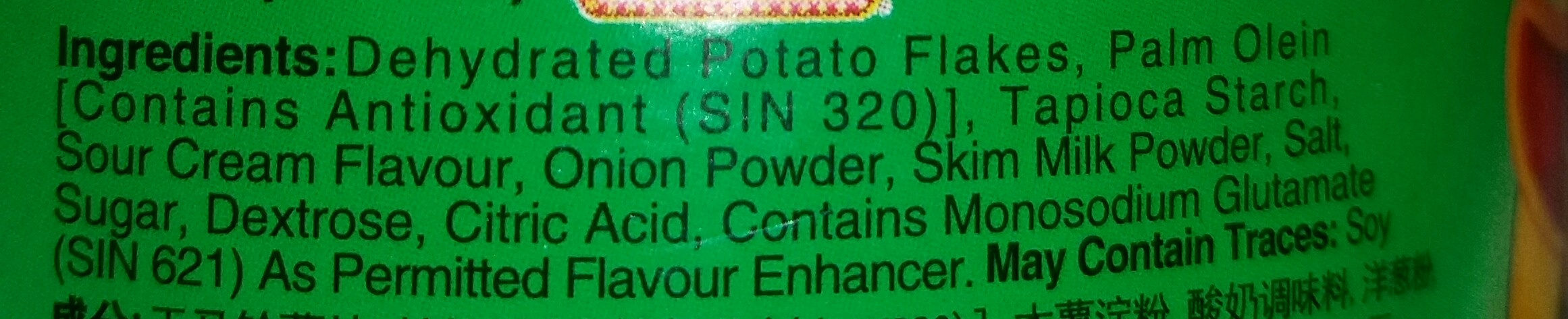 Mr. potato Sour Cream & Onion - Ingredients - en