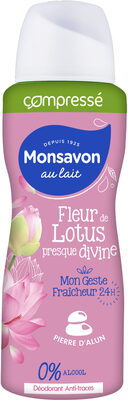 Monsavon Déodorant Femme Spray Antibactérien Pierre d'Alun Lait & Fleur de Lotus 100ml - Product - fr